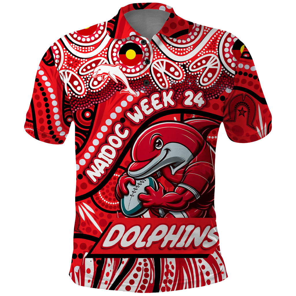Custom Australia NAIDOC Week 2024 Polo Shirt Dolphins Mascot Keep The Fire Burning