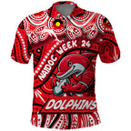 Custom Australia NAIDOC Week 2024 Polo Shirt Dolphins Mascot Keep The Fire Burning