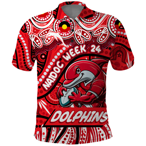 Custom Australia NAIDOC Week 2024 Polo Shirt Dolphins Mascot Keep The Fire Burning