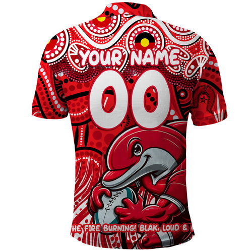 Custom Australia NAIDOC Week 2024 Polo Shirt Dolphins Mascot Keep The Fire Burning