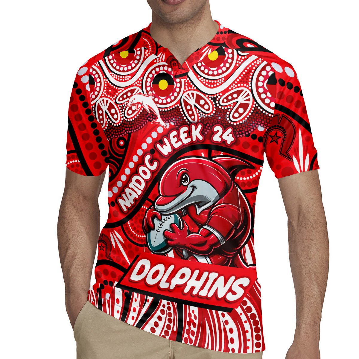 Custom Australia NAIDOC Week 2024 Rugby Jersey Dolphins Mascot Keep The Fire Burning