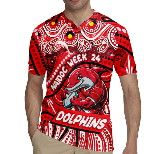 Custom Australia NAIDOC Week 2024 Rugby Jersey Dolphins Mascot Keep The Fire Burning