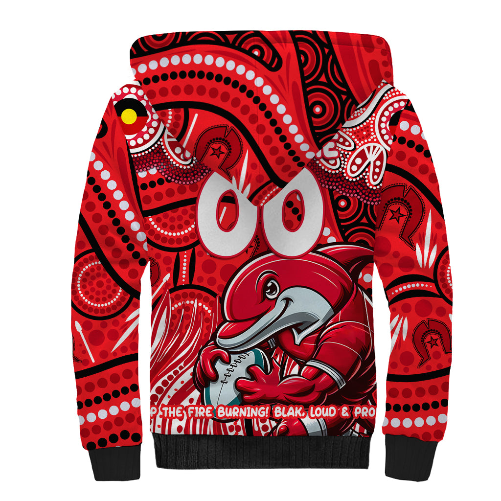 Custom Australia NAIDOC Week 2024 Sherpa Hoodie Dolphins Mascot Keep The Fire Burning