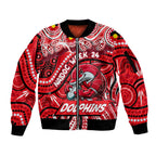 Custom Australia NAIDOC Week 2024 Sleeve Zip Bomber Jacket Dolphins Mascot Keep The Fire Burning