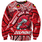 Custom Australia NAIDOC Week 2024 Sweatshirt Dolphins Mascot Keep The Fire Burning