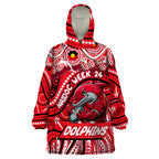 Custom Australia NAIDOC Week 2024 Wearable Blanket Hoodie Dolphins Mascot Keep The Fire Burning