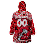 Custom Australia NAIDOC Week 2024 Wearable Blanket Hoodie Dolphins Mascot Keep The Fire Burning