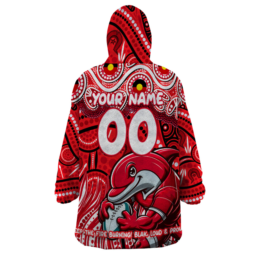 Custom Australia NAIDOC Week 2024 Wearable Blanket Hoodie Dolphins Mascot Keep The Fire Burning