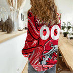 Custom Australia NAIDOC Week 2024 Women Casual Shirt Dolphins Mascot Keep The Fire Burning