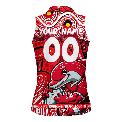 Custom Australia NAIDOC Week 2024 Women Sleeveless Polo Shirt Dolphins Mascot Keep The Fire Burning