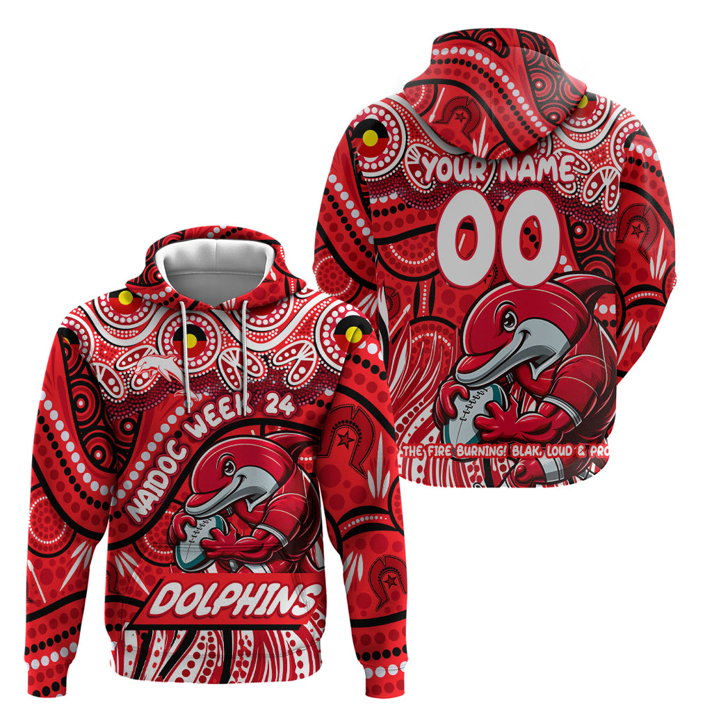 Custom Australia NAIDOC Week 2024 Zip Hoodie Dolphins Mascot Keep The Fire Burning