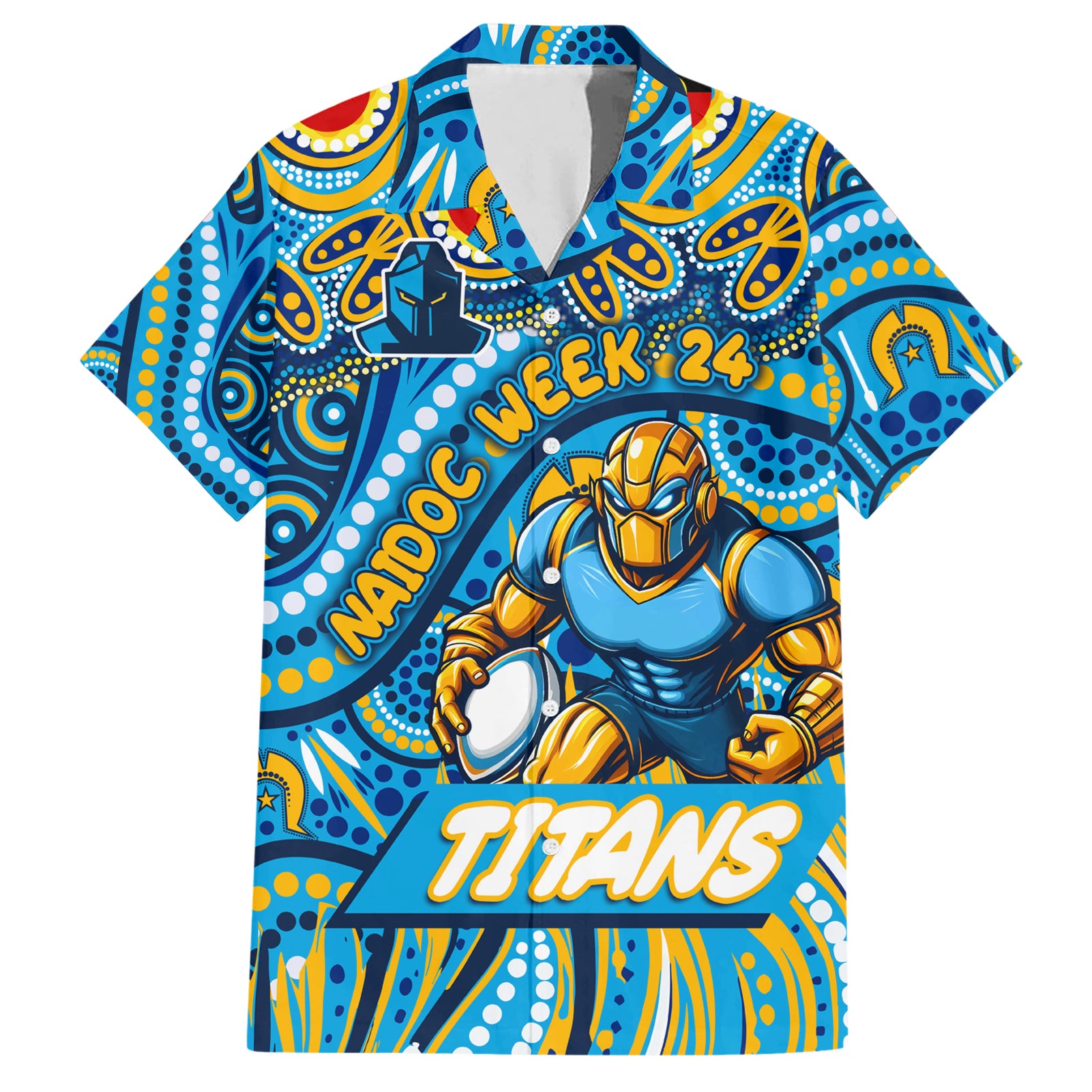 Custom Australia NAIDOC Week 2024 Hawaiian Shirt Titans Mascot Keep The Fire Burning