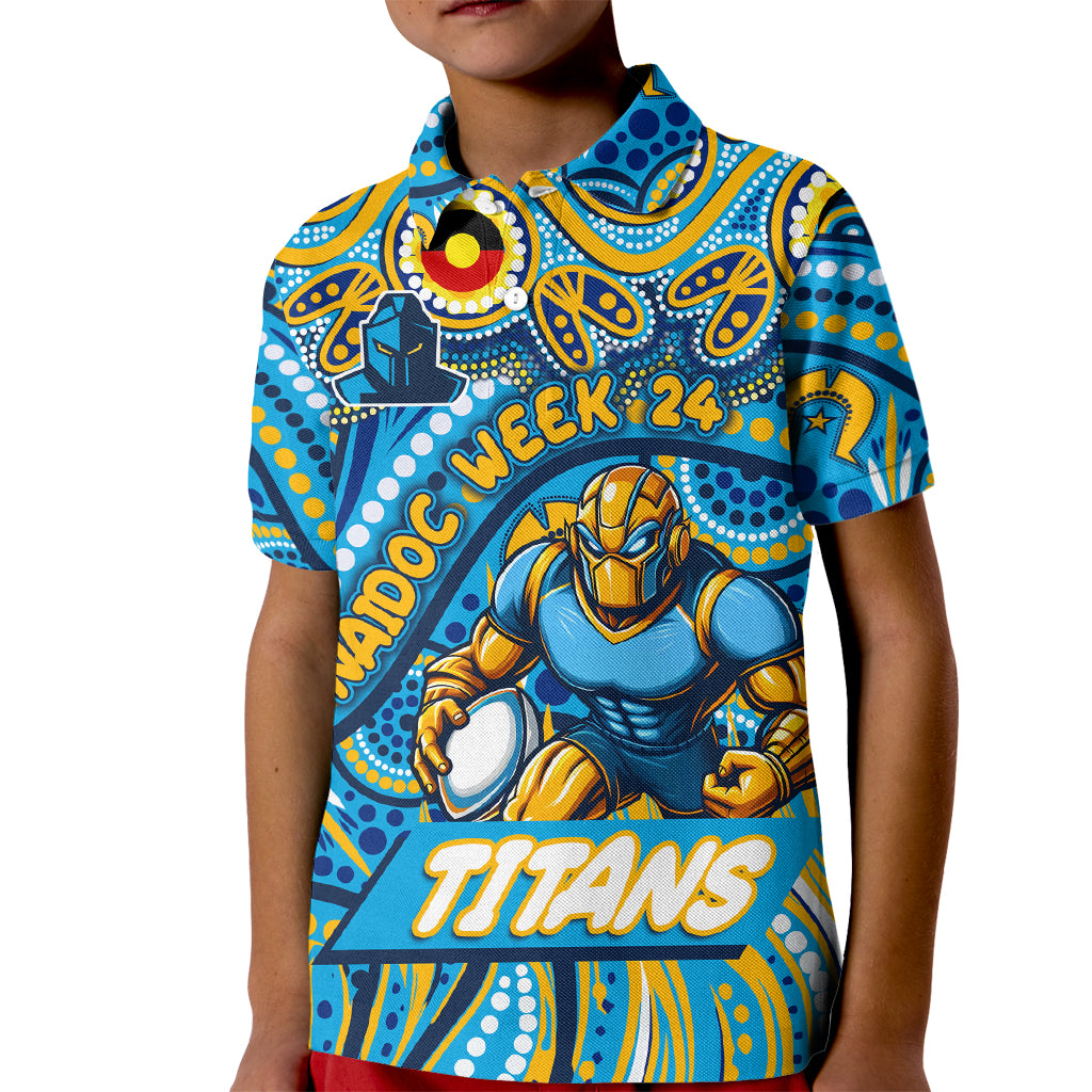 Custom Australia NAIDOC Week 2024 Kid Polo Shirt Titans Mascot Keep The Fire Burning
