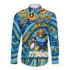 Custom Australia NAIDOC Week 2024 Long Sleeve Button Shirt Titans Mascot Keep The Fire Burning