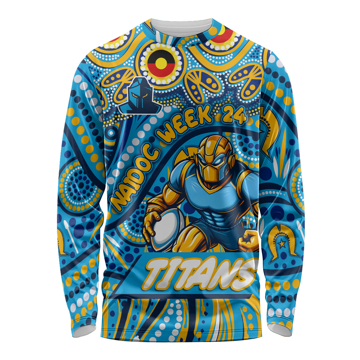 Custom Australia NAIDOC Week 2024 Long Sleeve Shirt Titans Mascot Keep The Fire Burning