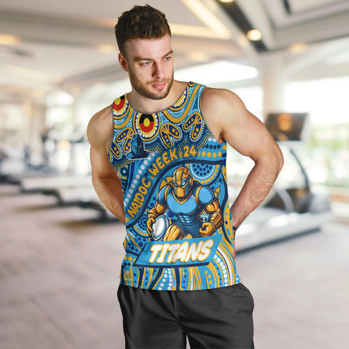 Custom Australia NAIDOC Week 2024 Men Tank Top Titans Mascot Keep The Fire Burning
