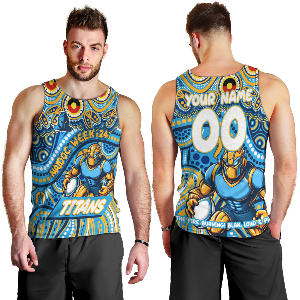 Custom Australia NAIDOC Week 2024 Men Tank Top Titans Mascot Keep The Fire Burning