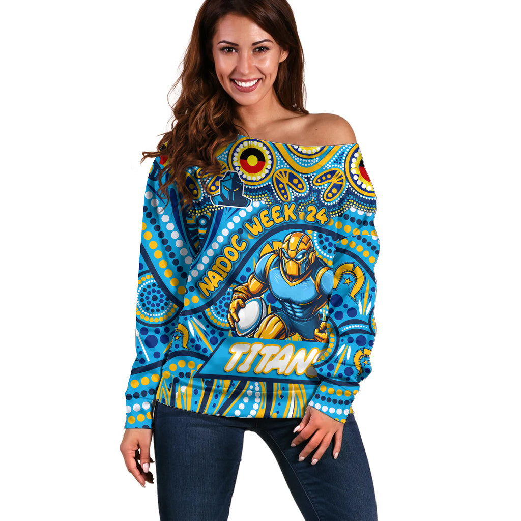 Custom Australia NAIDOC Week 2024 Off Shoulder Sweater Titans Mascot Keep The Fire Burning