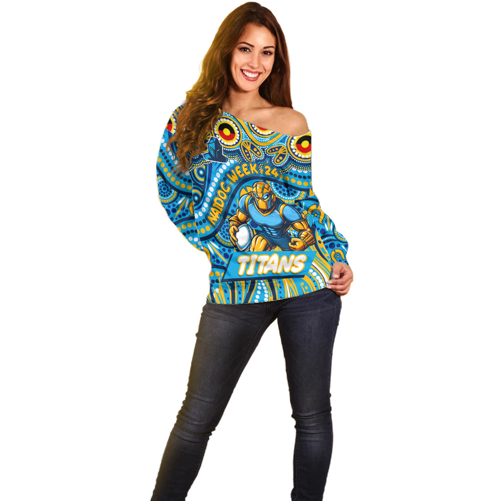 Custom Australia NAIDOC Week 2024 Off Shoulder Sweater Titans Mascot Keep The Fire Burning