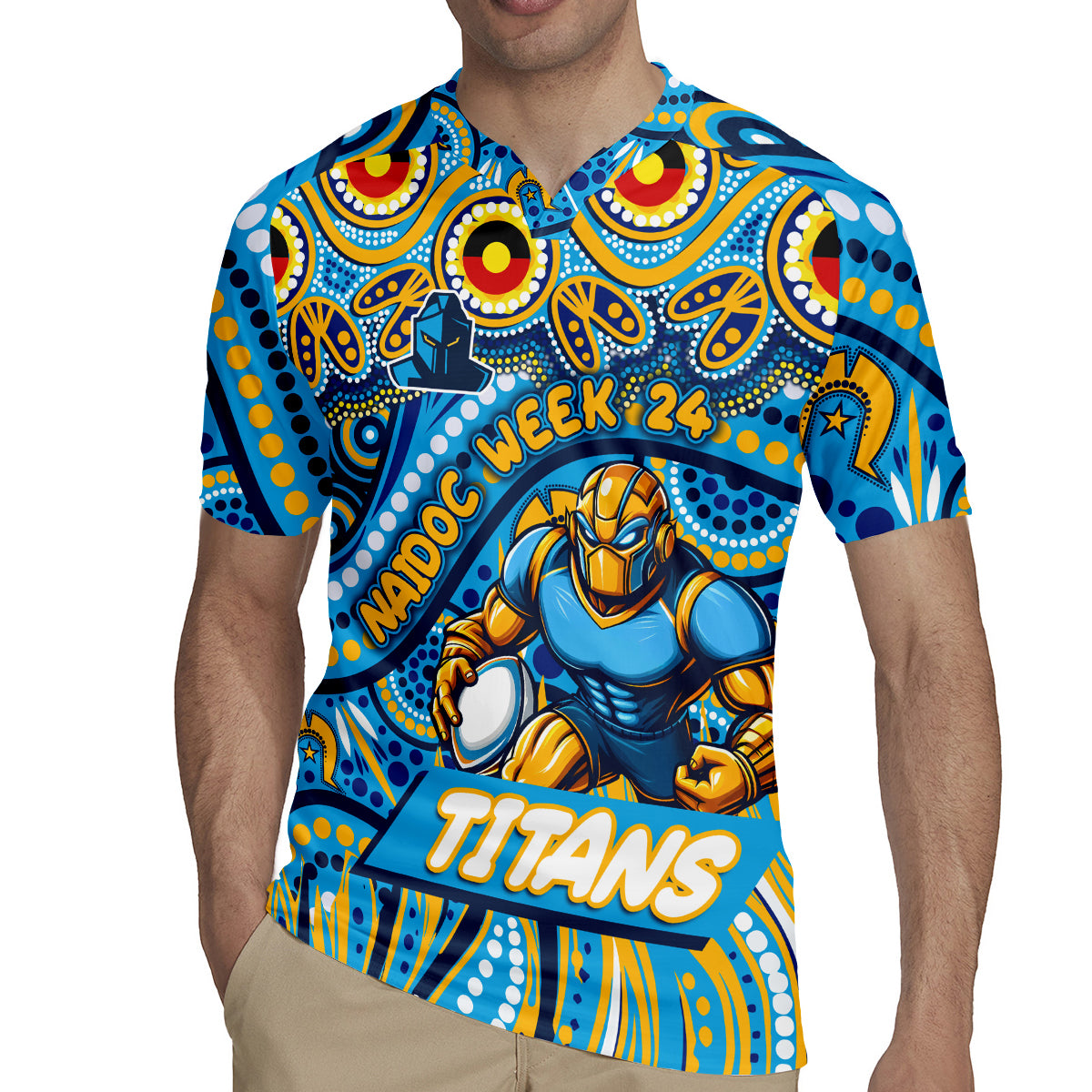 Custom Australia NAIDOC Week 2024 Rugby Jersey Titans Mascot Keep The Fire Burning