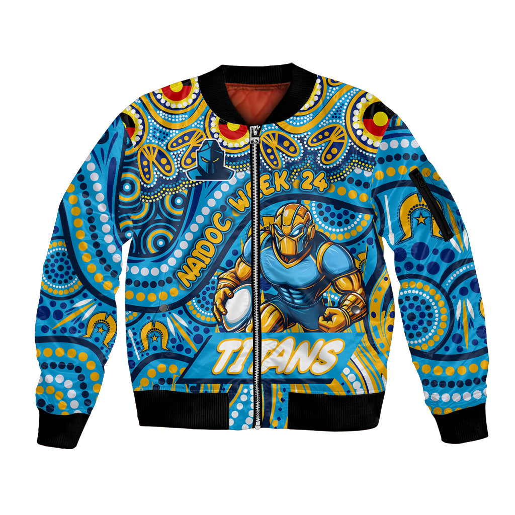 Custom Australia NAIDOC Week 2024 Sleeve Zip Bomber Jacket Titans Mascot Keep The Fire Burning