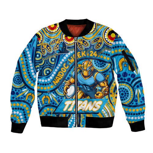 Custom Australia NAIDOC Week 2024 Sleeve Zip Bomber Jacket Titans Mascot Keep The Fire Burning
