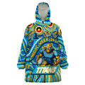 Custom Australia NAIDOC Week 2024 Wearable Blanket Hoodie Titans Mascot Keep The Fire Burning
