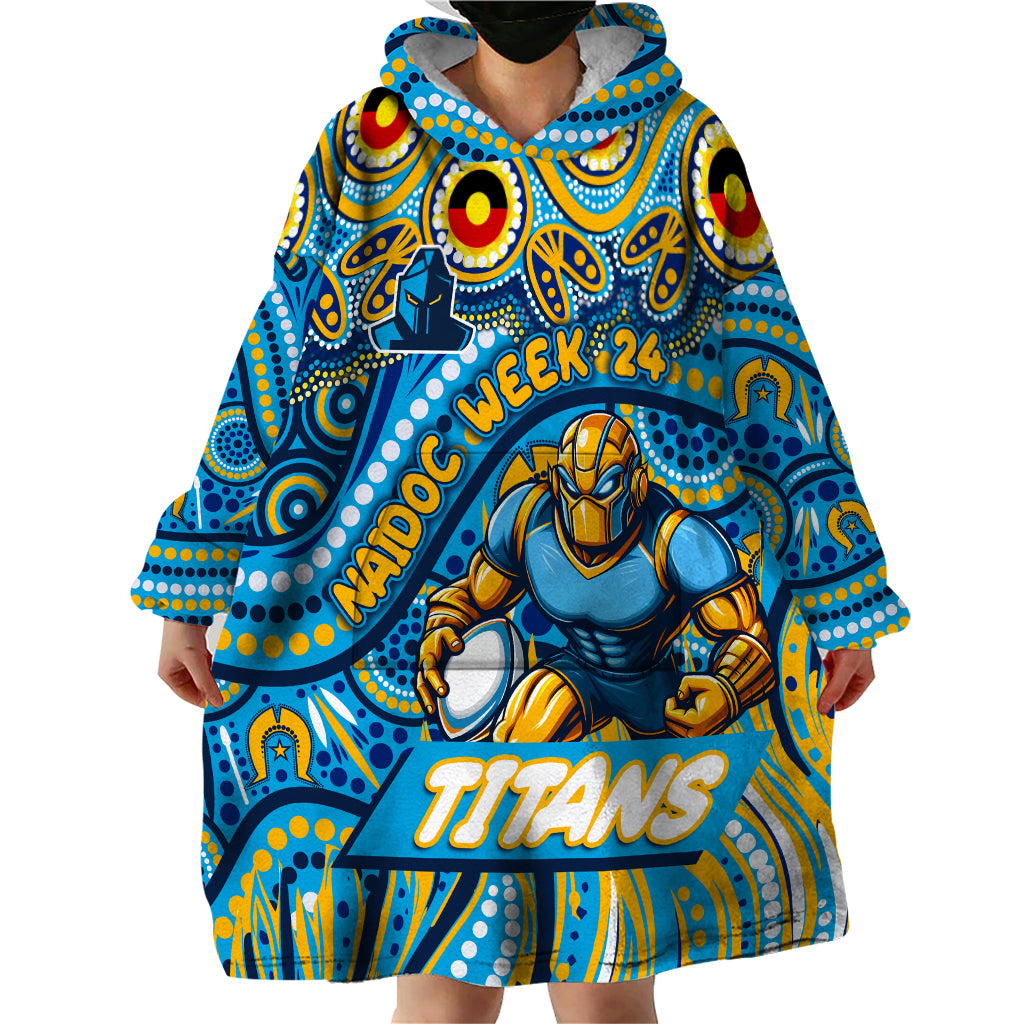 Custom Australia NAIDOC Week 2024 Wearable Blanket Hoodie Titans Mascot Keep The Fire Burning