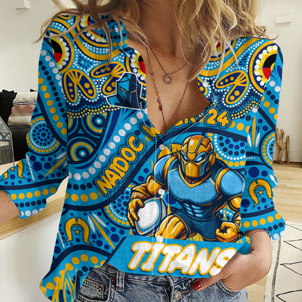 Custom Australia NAIDOC Week 2024 Women Casual Shirt Titans Mascot Keep The Fire Burning