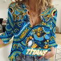 Custom Australia NAIDOC Week 2024 Women Casual Shirt Titans Mascot Keep The Fire Burning