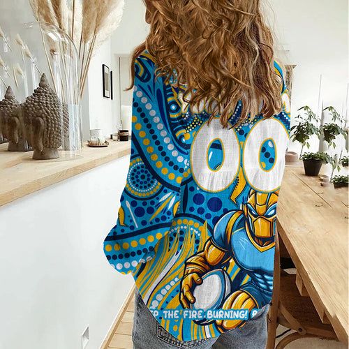 Custom Australia NAIDOC Week 2024 Women Casual Shirt Titans Mascot Keep The Fire Burning