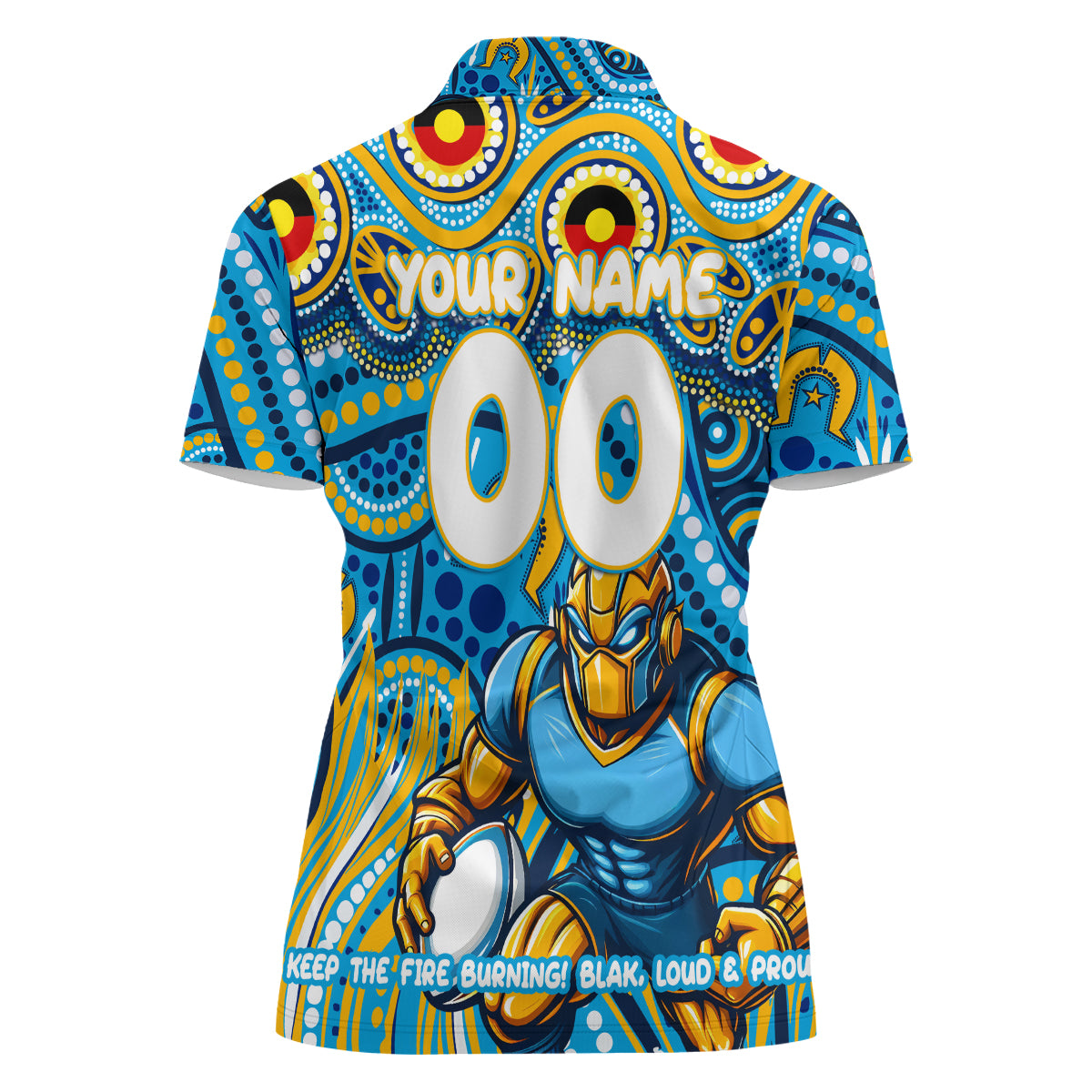Custom Australia NAIDOC Week 2024 Women Polo Shirt Titans Mascot Keep The Fire Burning