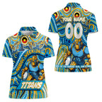 Custom Australia NAIDOC Week 2024 Women Polo Shirt Titans Mascot Keep The Fire Burning