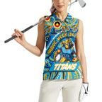 Custom Australia NAIDOC Week 2024 Women Sleeveless Polo Shirt Titans Mascot Keep The Fire Burning