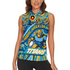 Custom Australia NAIDOC Week 2024 Women Sleeveless Polo Shirt Titans Mascot Keep The Fire Burning