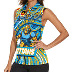 Custom Australia NAIDOC Week 2024 Women Sleeveless Polo Shirt Titans Mascot Keep The Fire Burning