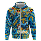 Custom Australia NAIDOC Week 2024 Zip Hoodie Titans Mascot Keep The Fire Burning