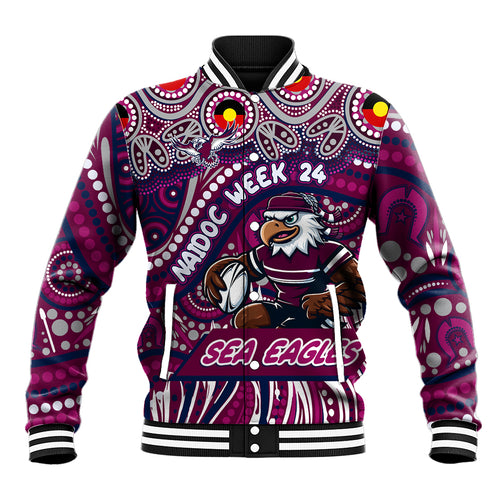 Custom Australia NAIDOC Week 2024 Baseball Jacket Sea Eagles Mascot Keep The Fire Burning