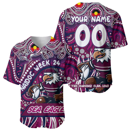 Custom Australia NAIDOC Week 2024 Baseball Jersey Sea Eagles Mascot Keep The Fire Burning