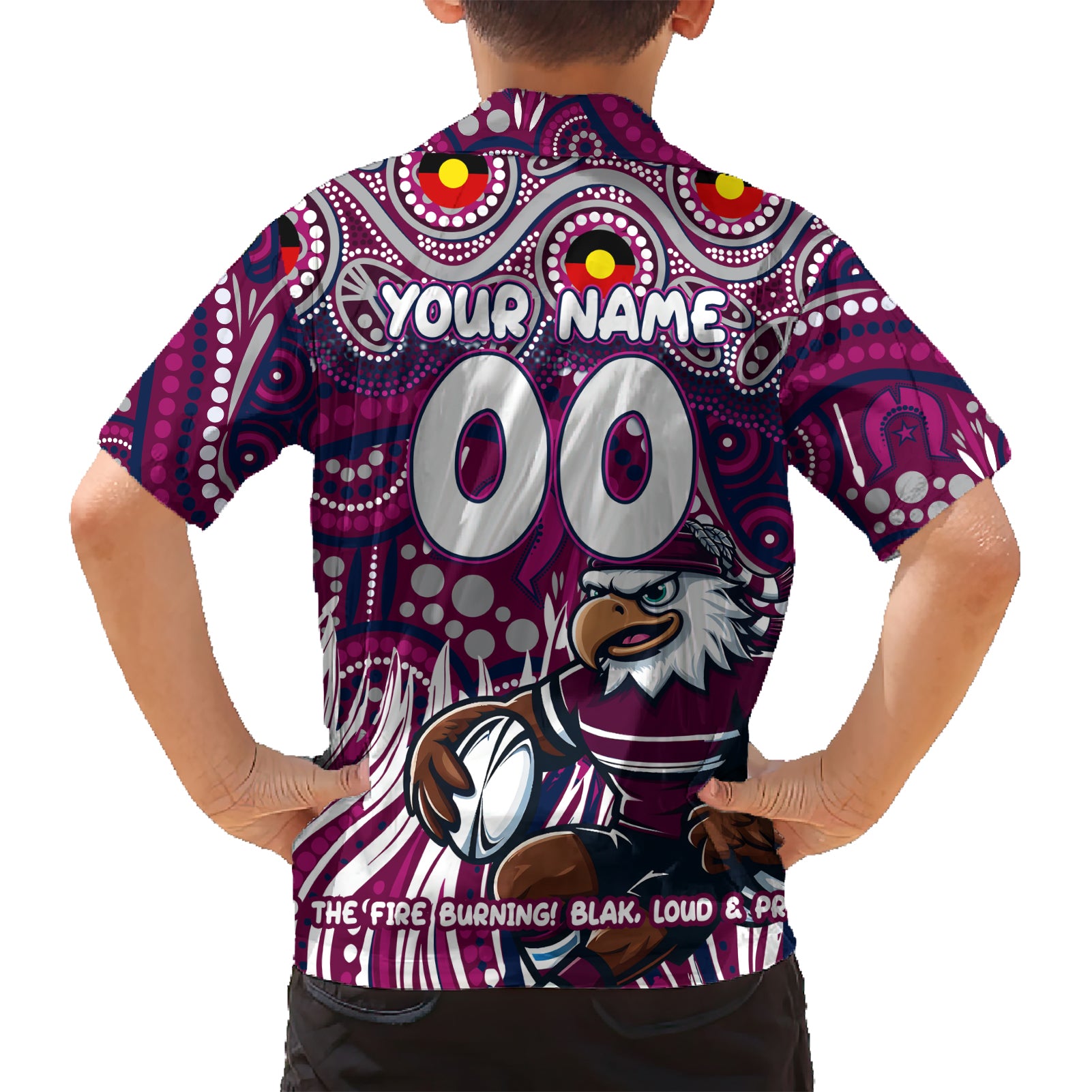 Custom Australia NAIDOC Week 2024 Kid Hawaiian Shirt Sea Eagles Mascot Keep The Fire Burning