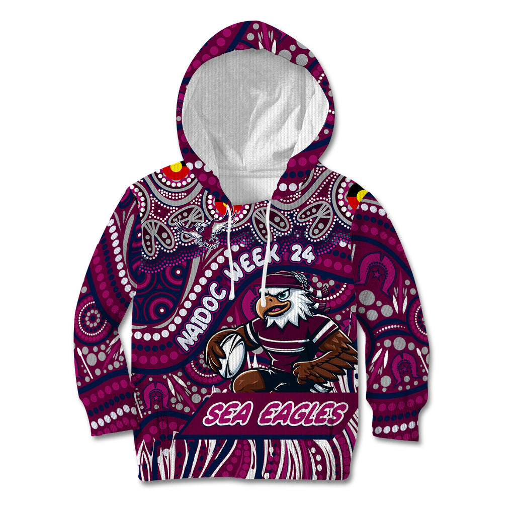 Custom Australia NAIDOC Week 2024 Kid Hoodie Sea Eagles Mascot Keep The Fire Burning