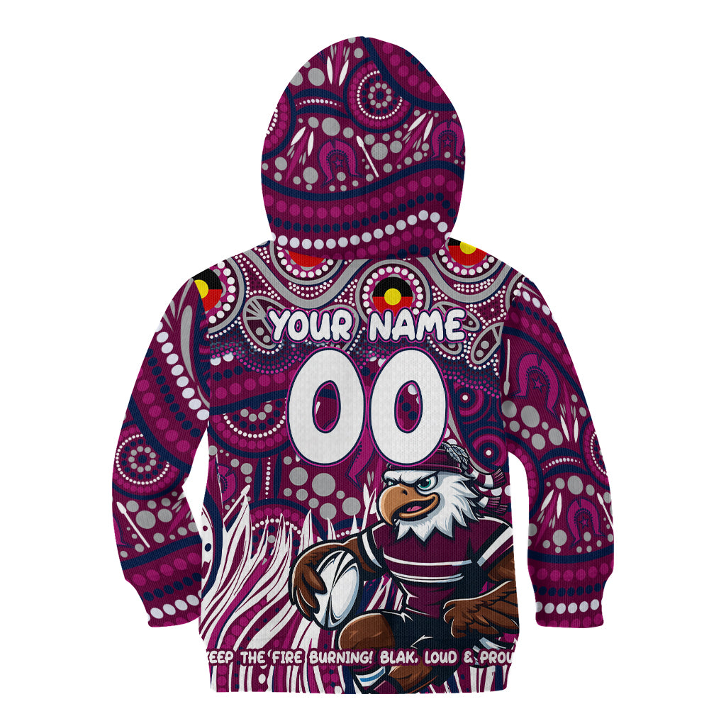 Custom Australia NAIDOC Week 2024 Kid Hoodie Sea Eagles Mascot Keep The Fire Burning