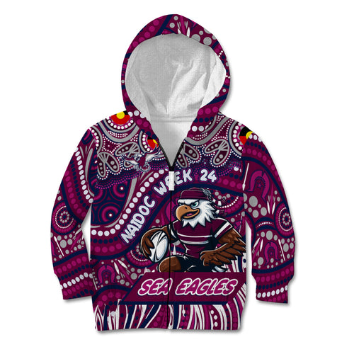 Custom Australia NAIDOC Week 2024 Kid Hoodie Sea Eagles Mascot Keep The Fire Burning