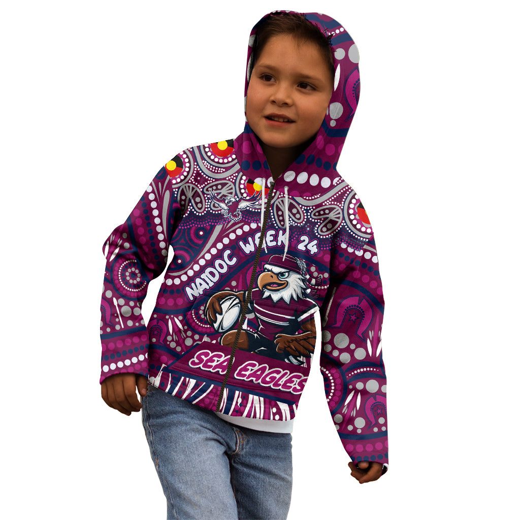 Custom Australia NAIDOC Week 2024 Kid Hoodie Sea Eagles Mascot Keep The Fire Burning