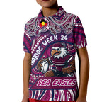 Custom Australia NAIDOC Week 2024 Kid Polo Shirt Sea Eagles Mascot Keep The Fire Burning