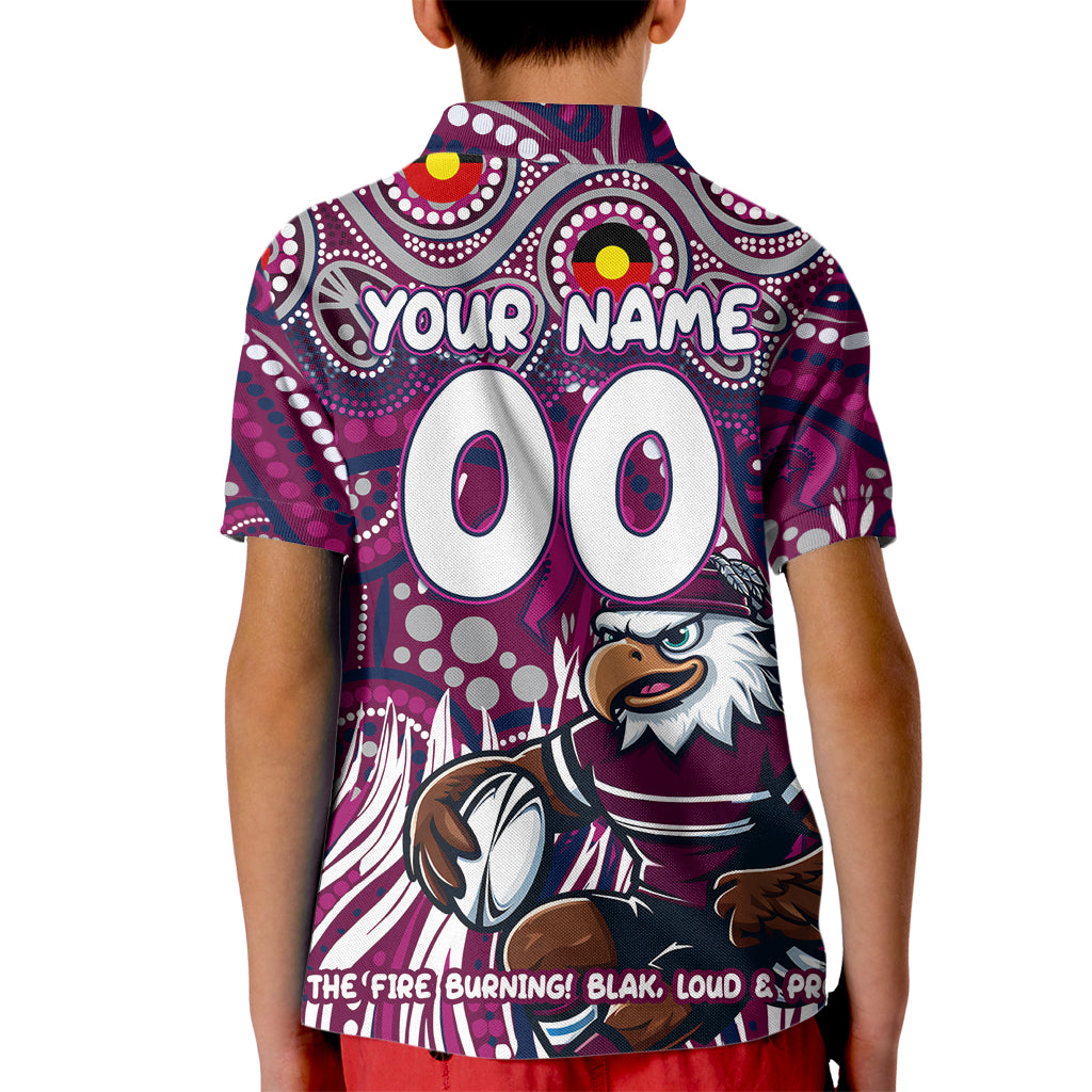 Custom Australia NAIDOC Week 2024 Kid Polo Shirt Sea Eagles Mascot Keep The Fire Burning