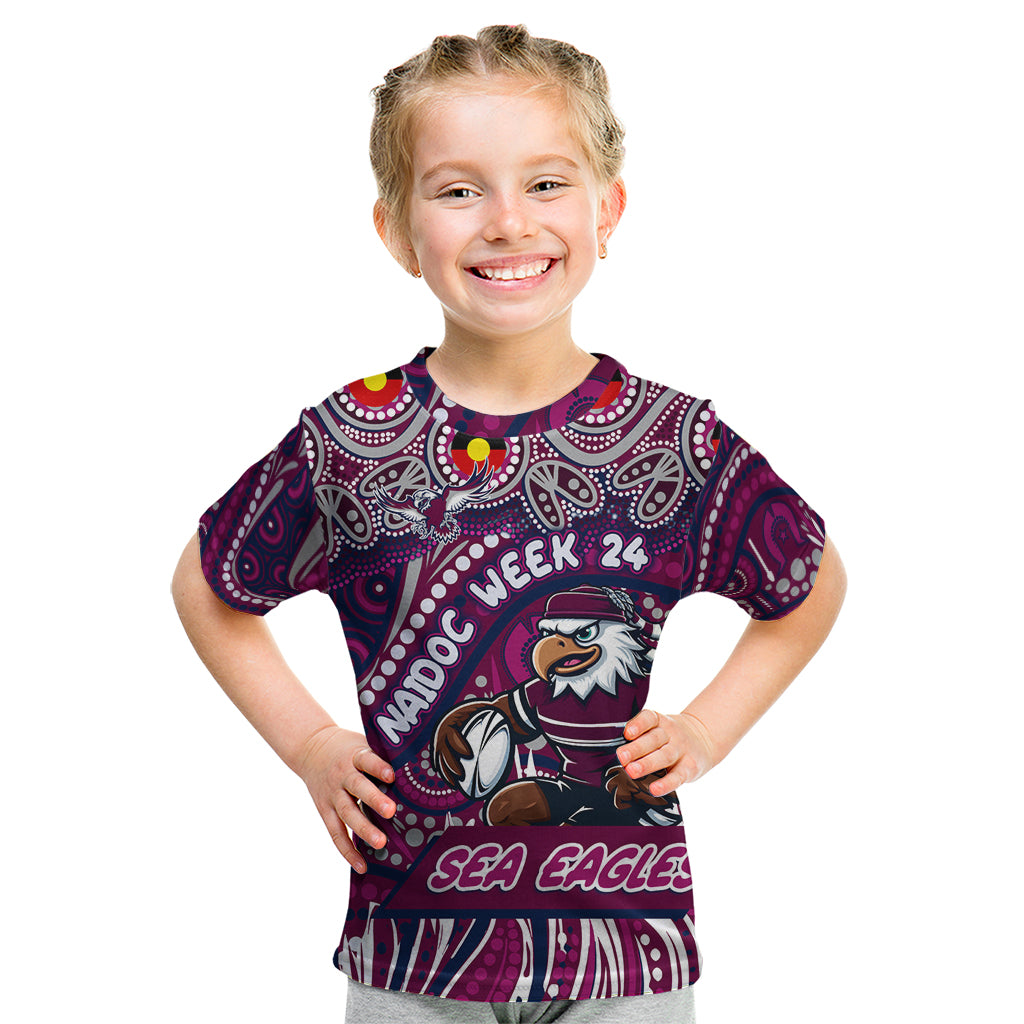 Custom Australia NAIDOC Week 2024 Kid T Shirt Sea Eagles Mascot Keep The Fire Burning