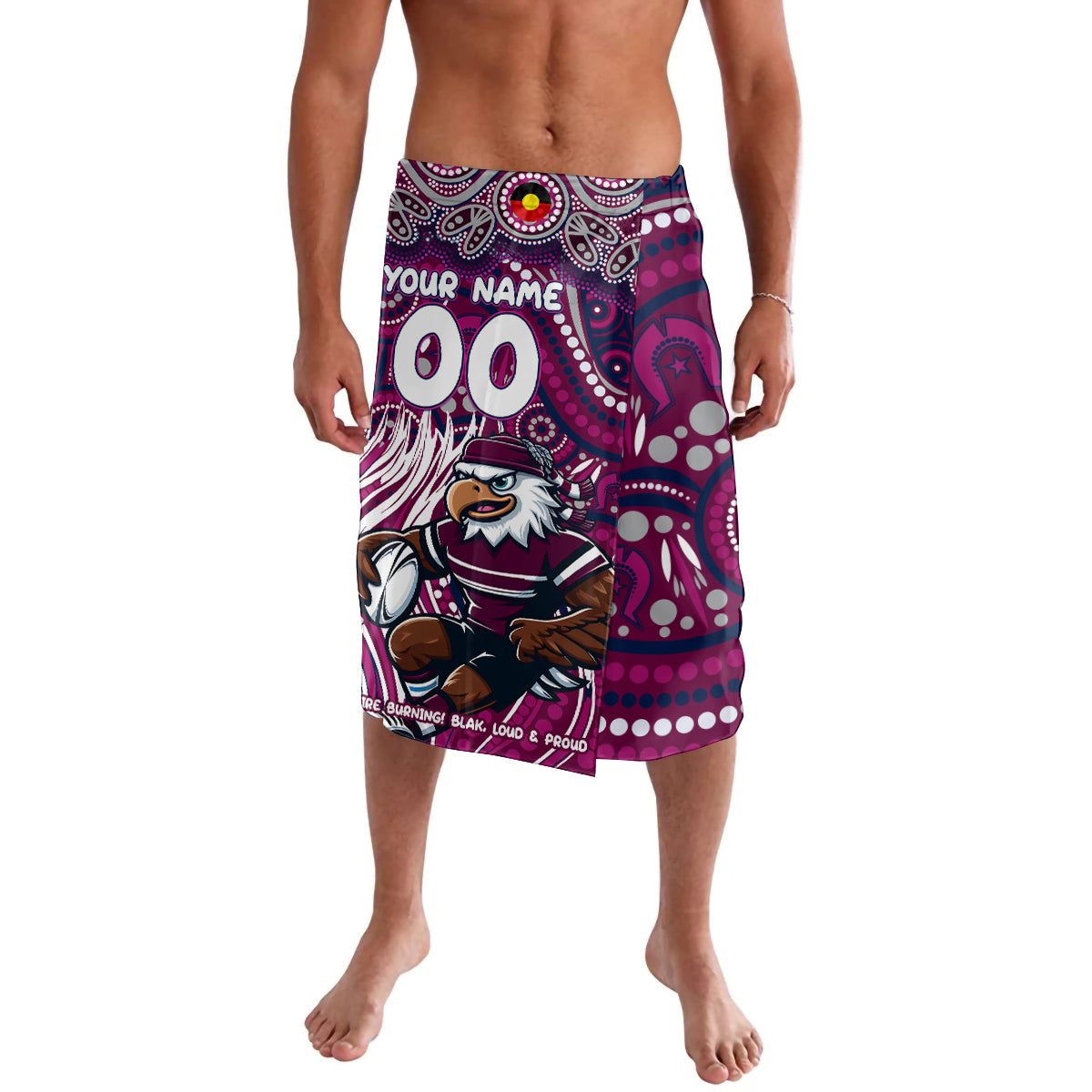 Custom Australia NAIDOC Week 2024 Lavalava Sea Eagles Mascot Keep The Fire Burning