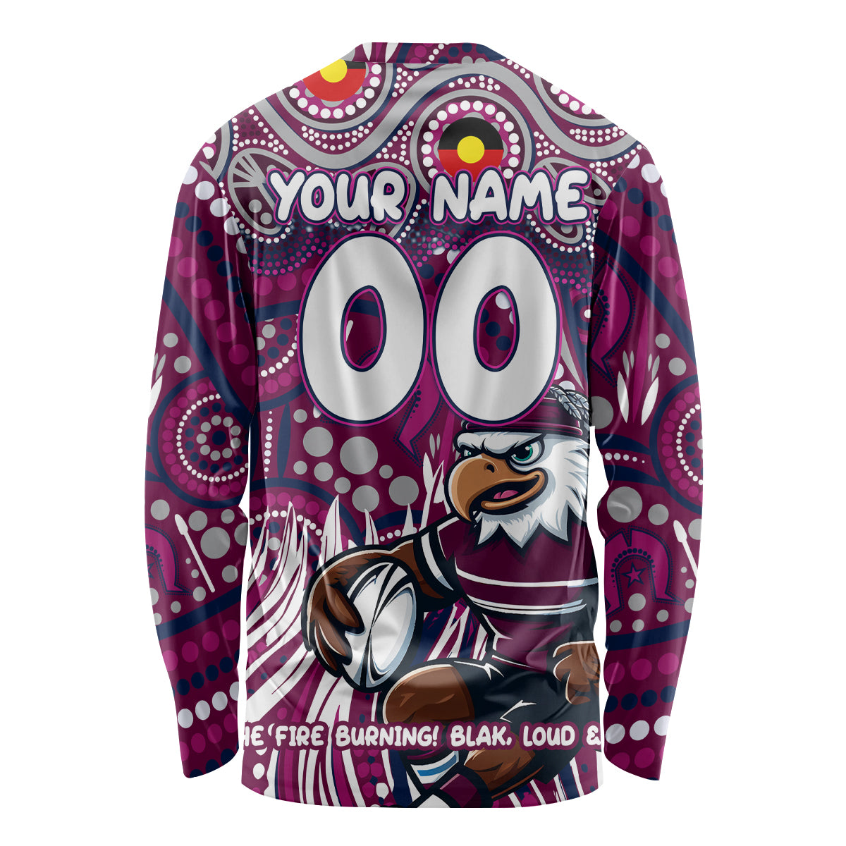 Custom Australia NAIDOC Week 2024 Long Sleeve Shirt Sea Eagles Mascot Keep The Fire Burning