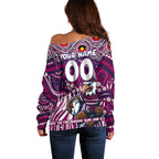 Custom Australia NAIDOC Week 2024 Off Shoulder Sweater Sea Eagles Mascot Keep The Fire Burning